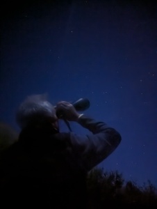 Clive looking at the night sky in Chile